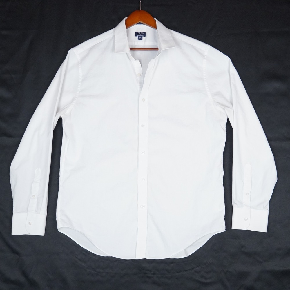 J Crew Performance Shirt Mens XL White Slim Fit Button Down Cotton Stretch